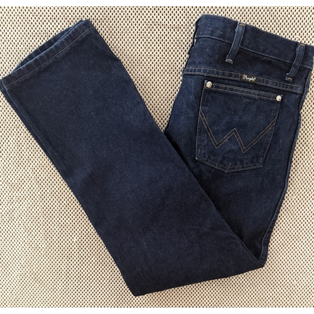 Mens Wrangler A101 Relaxed Straight Leg Jeans Size 35 Heavyweight Dark Cotton